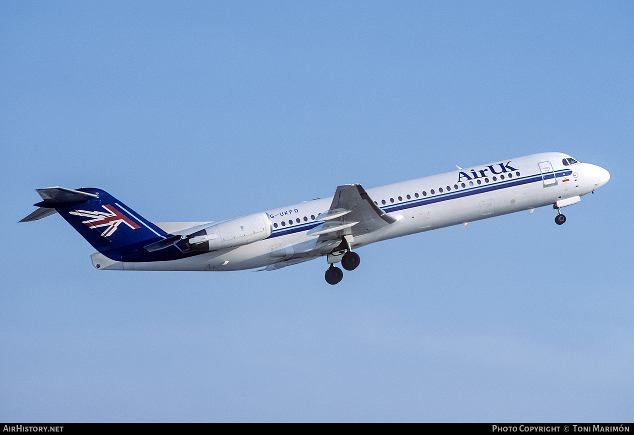 Aircraft Photo of G-UKFD | Fokker 100 (F28-0100) | Air UK | AirHistory.net #76648