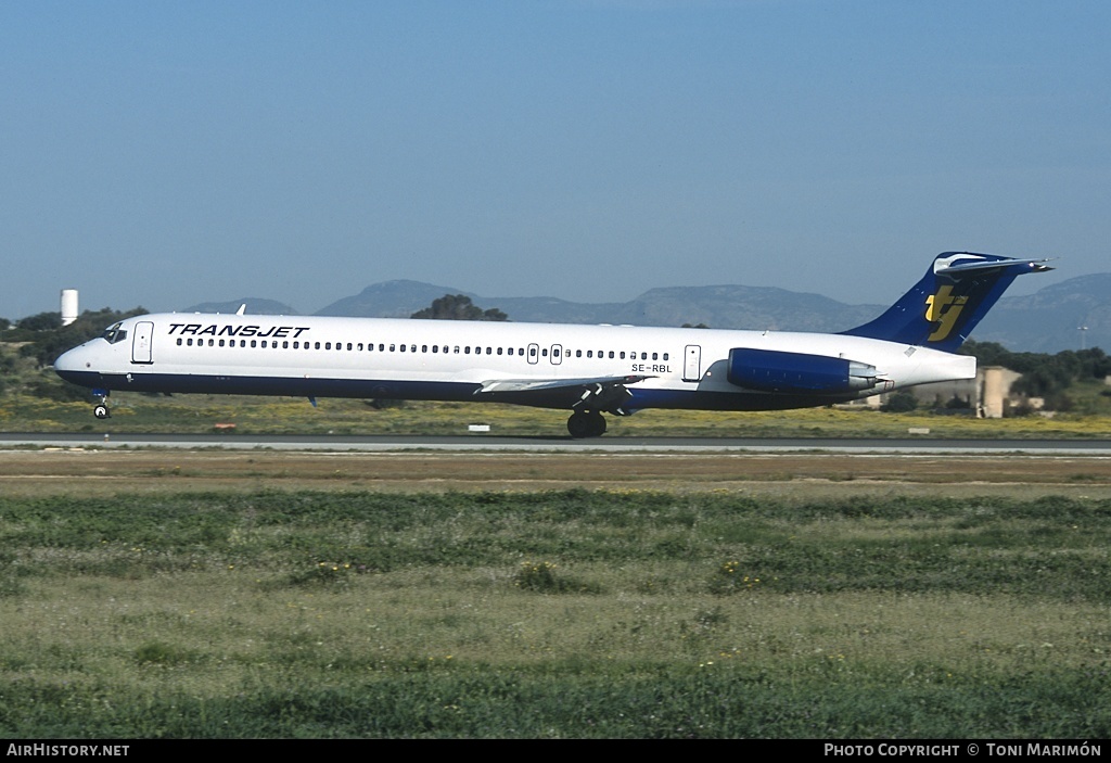 Aircraft Photo of SE-RBL | McDonnell Douglas MD-83 (DC-9-83) | Transjet Airways | AirHistory.net #76953