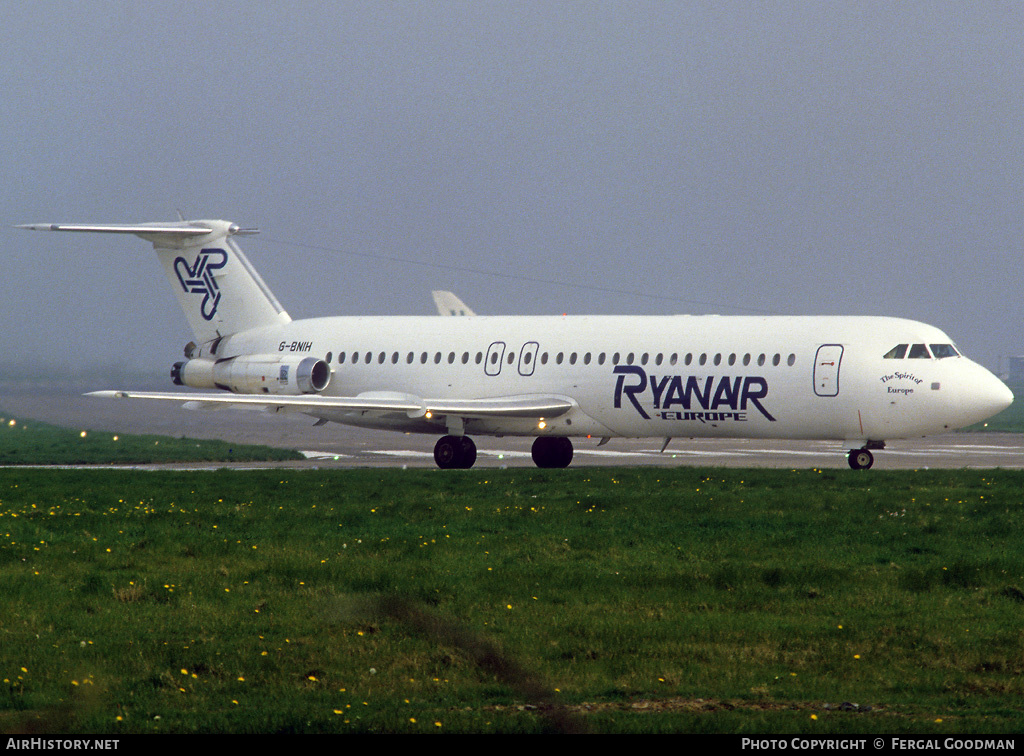 Aircraft Photo of G-BNIH | British Aerospace Rombac 111-561RC One-Eleven | Ryanair Europe | AirHistory.net #77074