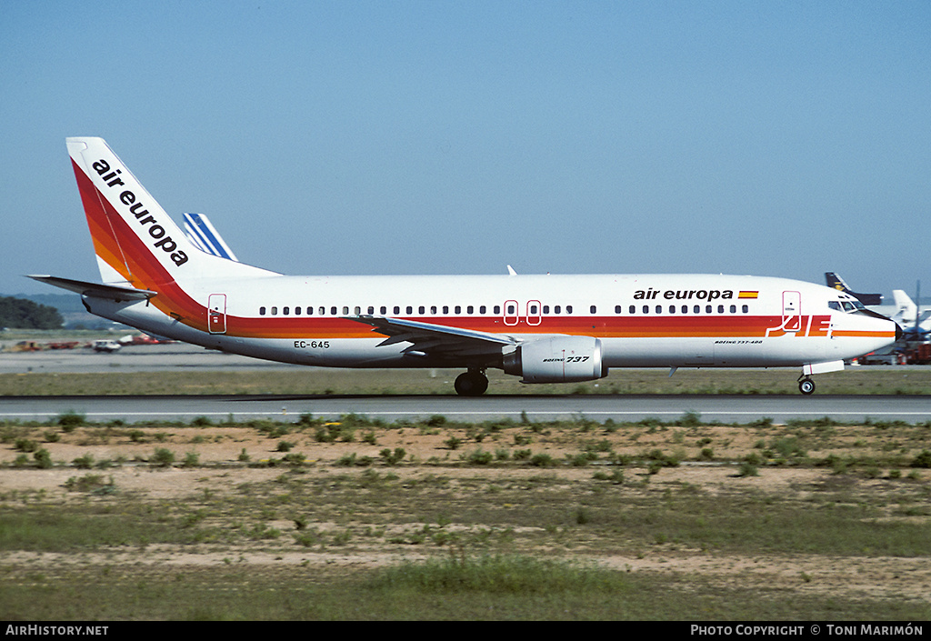 Aircraft Photo of EC-645 | Boeing 737-4Q8 | Air Europa | AirHistory.net #77211