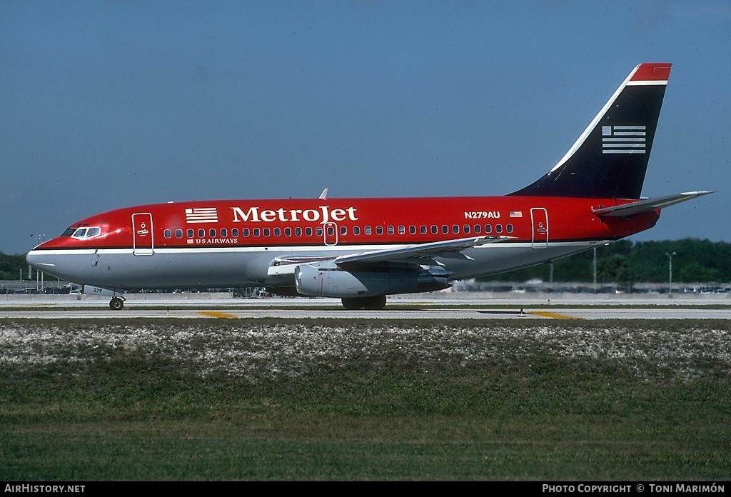 Aircraft Photo of N279AU | Boeing 737-2B7/Adv | Metrojet | AirHistory.net #77213