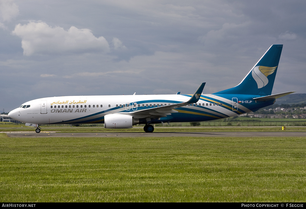 Aircraft Photo of G-CEJP | Boeing 737-8BK | Oman Air | AirHistory.net #77238