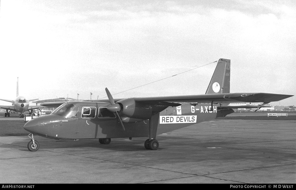 Aircraft Photo of G-AXDH | Britten-Norman BN-2A Islander | Red Devils - Army Parachute Association | AirHistory.net #77250
