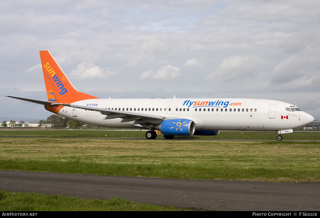 Aircraft Photo of C-FTAH | Boeing 737-8Q8 | Sunwing Airlines | AirHistory.net #77254