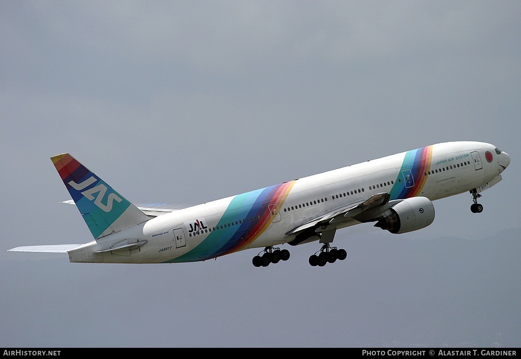 Aircraft Photo of JA8977 | Boeing 777-289 | Japan Air System - JAS | AirHistory.net #77340