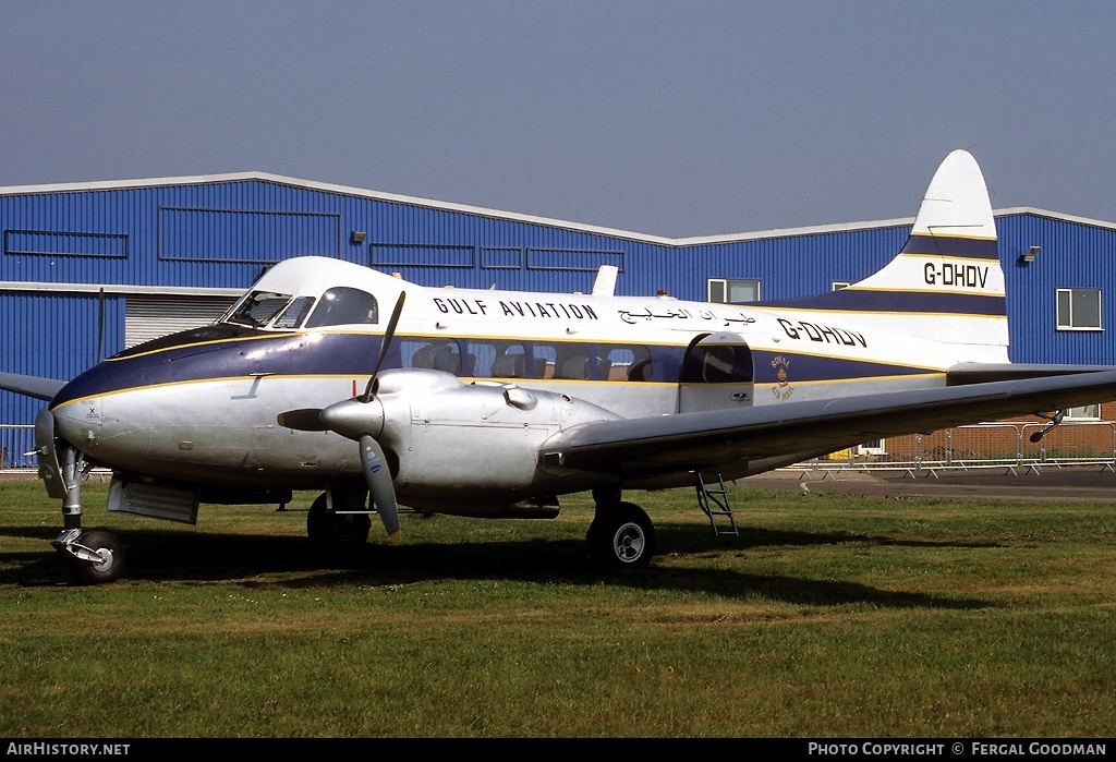 Aircraft Photo of G-DHDV | De Havilland D.H. 104 Devon C2/2 | Gulf Aviation | AirHistory.net #77442