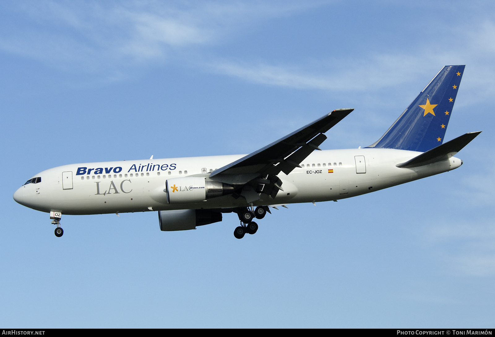 Aircraft Photo of EC-JOZ | Boeing 767-219/ER | Bravo Airlines | AirHistory.net #77669