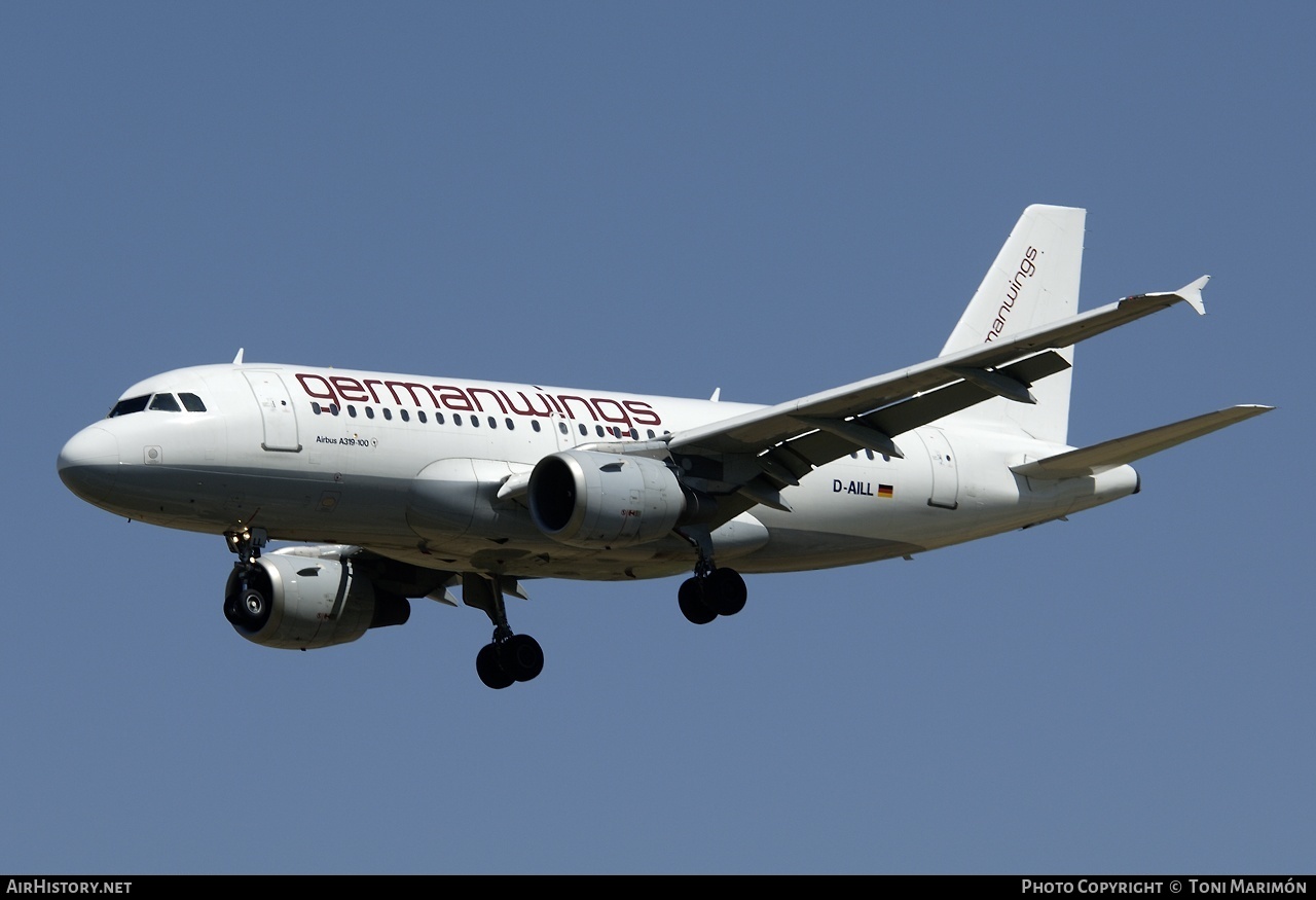 Aircraft Photo of D-AILL | Airbus A319-114 | Germanwings | AirHistory.net #77789