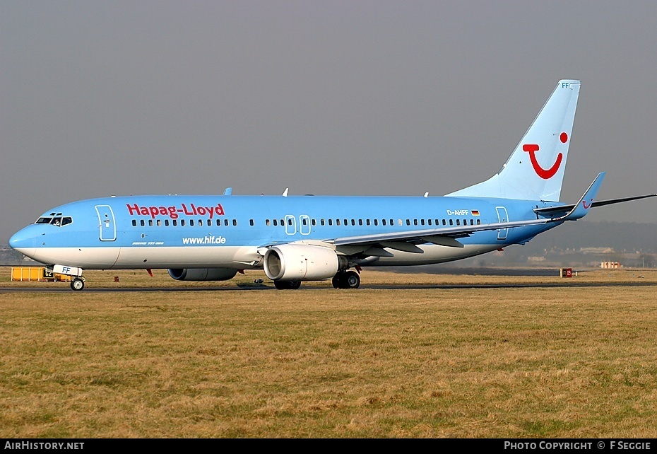 Aircraft Photo of D-AHFF | Boeing 737-8K5 | Hapag-Lloyd | AirHistory.net #77945