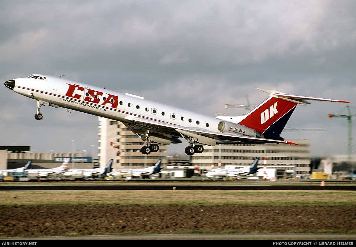 Aircraft Photo of OK-EFJ | Tupolev Tu-134A | ČSA - Československé Aerolinie - Czechoslovak Airlines | AirHistory.net #77961