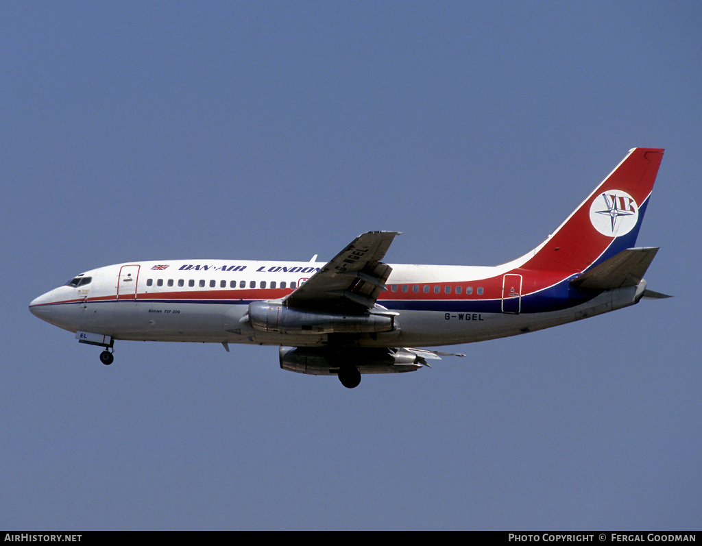 Aircraft Photo of G-WGEL | Boeing 737-2U4/Adv | Dan-Air London | AirHistory.net #78155