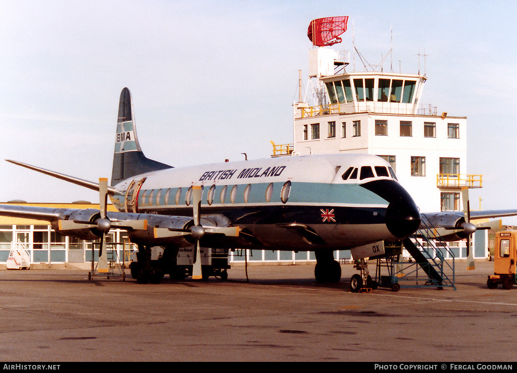 Aircraft Photo of G-AYOX | Vickers 814 Viscount | British Midland Airways - BMA | AirHistory.net #78165