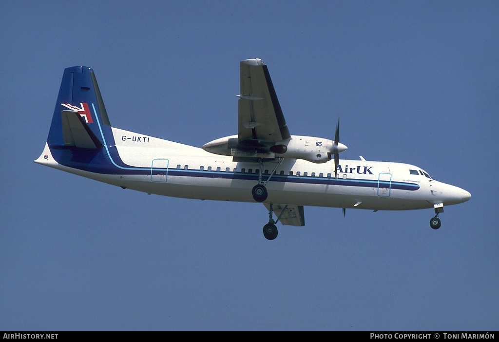 Aircraft Photo of G-UKTI | Fokker 50 | Air UK | AirHistory.net #78202