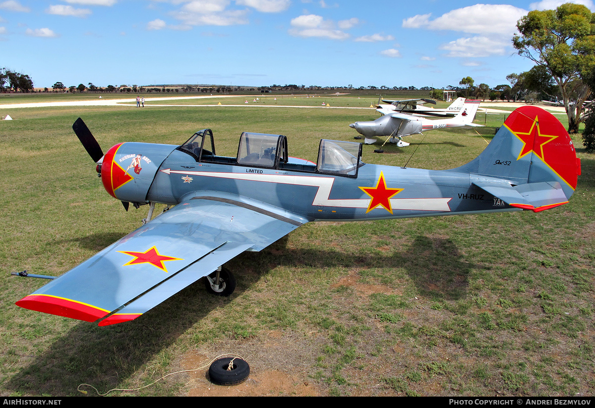 Aircraft Photo of VH-RUZ | Yakovlev Yak-52 | Soviet Union - Air Force | AirHistory.net #78348
