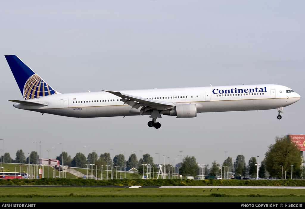 Aircraft Photo of N69059 | Boeing 767-424/ER | Continental Airlines | AirHistory.net #78627