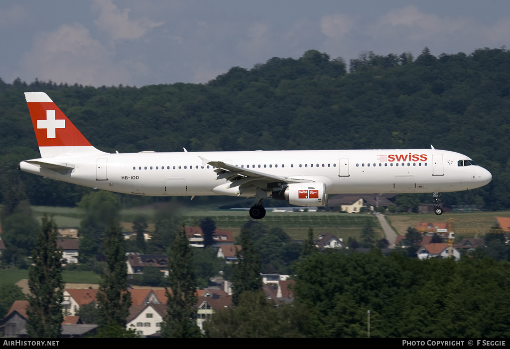 Aircraft Photo of HB-IOD | Airbus A321-111 | Swiss International Air Lines | AirHistory.net #78660