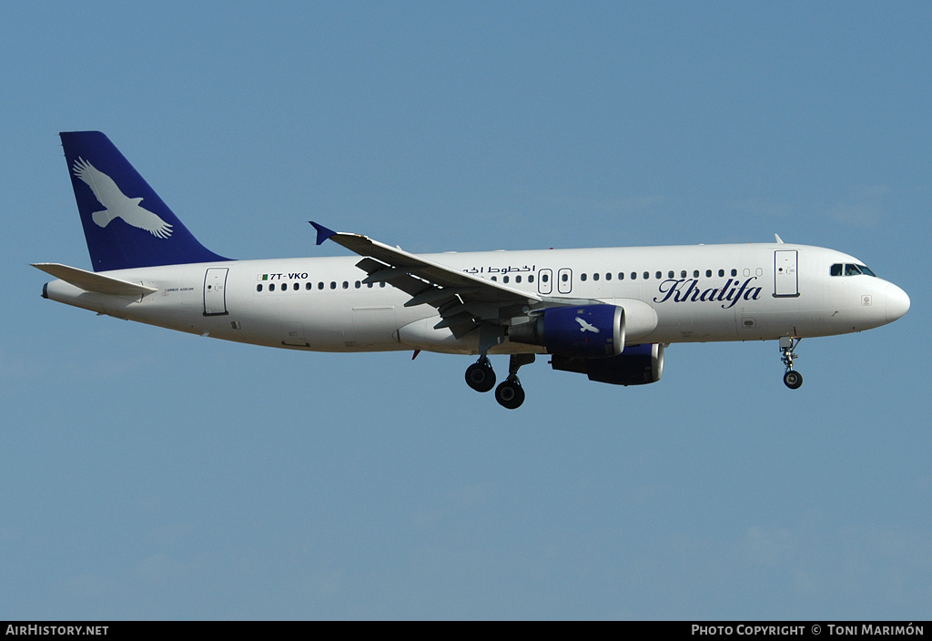 Aircraft Photo of 7T-VKO | Airbus A320-211 | Khalifa Airways | AirHistory.net #78744