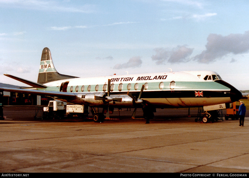 Aircraft Photo of G-BFZL | Vickers 836 Viscount | British Midland Airways - BMA | AirHistory.net #78769