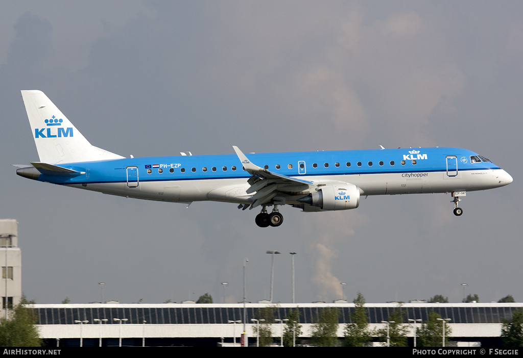 Aircraft Photo of PH-EZP | Embraer 190STD (ERJ-190-100STD) | KLM Cityhopper | AirHistory.net #78833