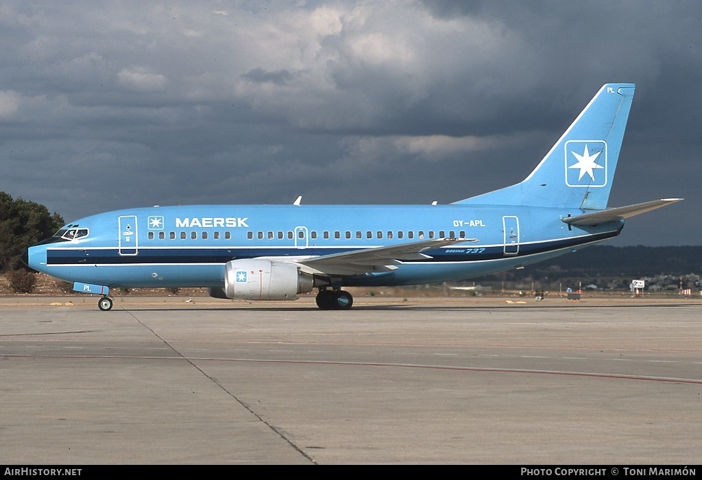 Aircraft Photo of OY-APL | Boeing 737-5L9 | Maersk Air | AirHistory.net #78927