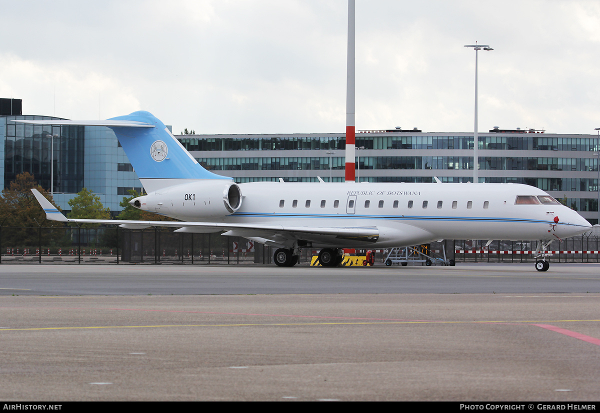 Aircraft Photo of OK1 | Bombardier Global Express (BD-700-1A10) | Botswana - Air Force | AirHistory.net #79043