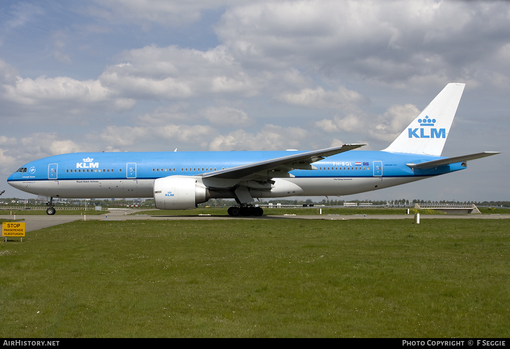 Aircraft Photo of PH-BQL | Boeing 777-206/ER | KLM - Royal Dutch Airlines | AirHistory.net #79165