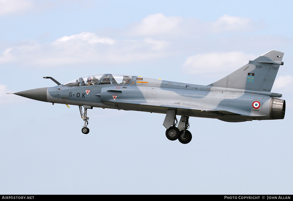 Aircraft Photo of 509 | Dassault Mirage 2000B | France - Air Force | AirHistory.net #79211