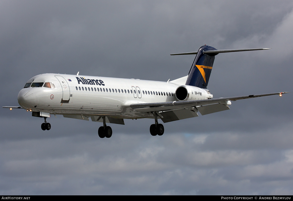 Aircraft Photo of VH-FWI | Fokker 100 (F28-0100) | Alliance Airlines | AirHistory.net #79258