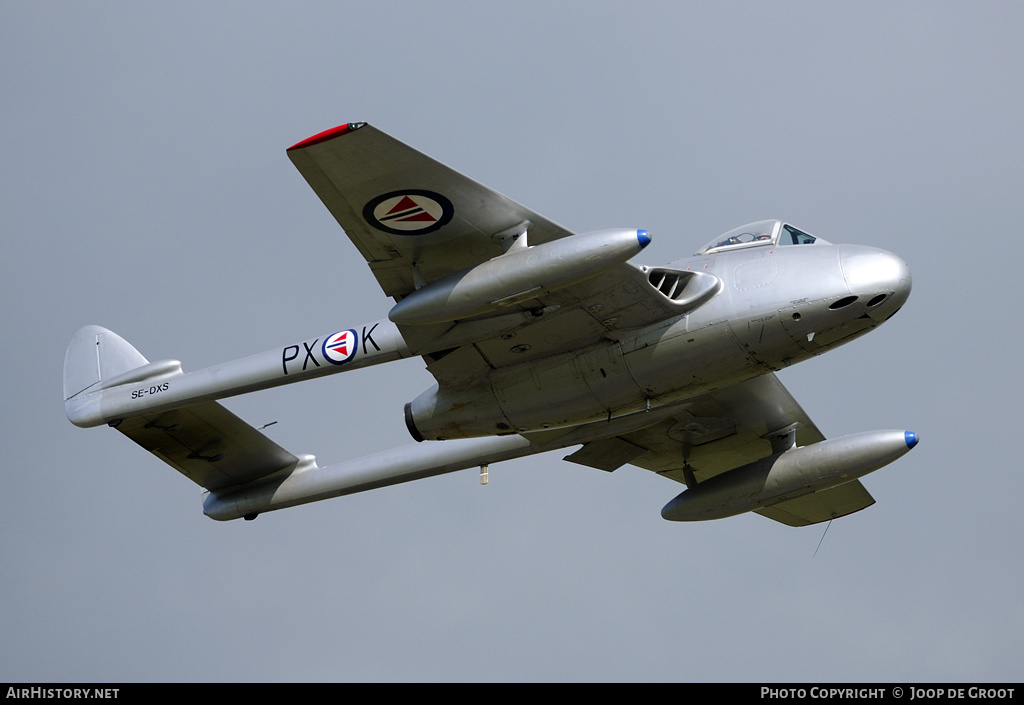 Aircraft Photo of SE-DXS | De Havilland D.H. 100 Vampire FB6 | Norway - Air Force | AirHistory.net #79475