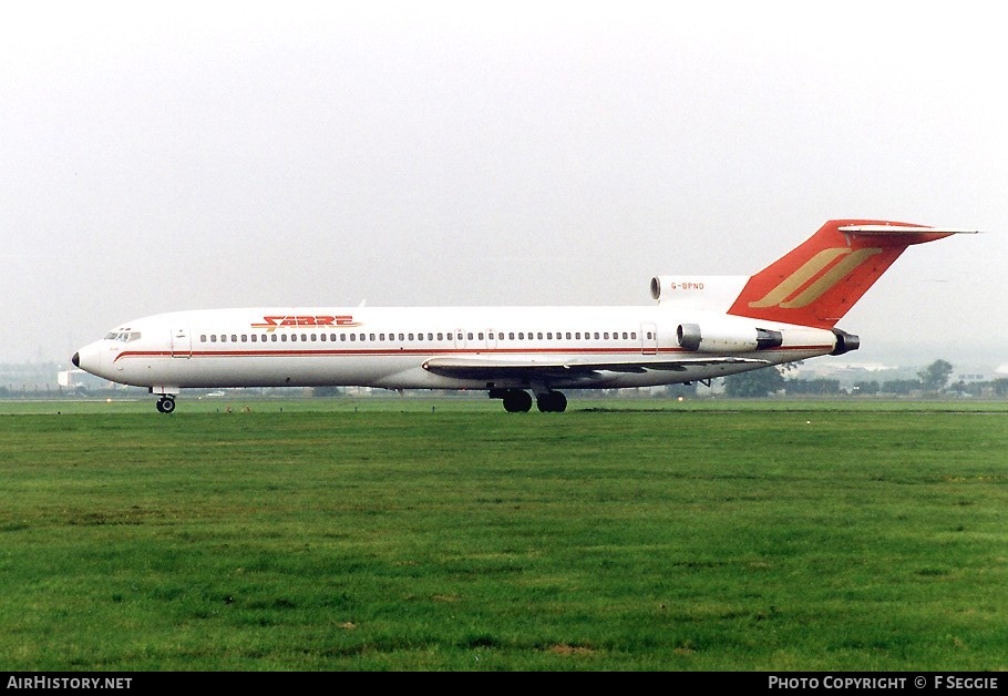 Aircraft Photo of G-BPND | Boeing 727-2D3/Adv | Sabre Airways | AirHistory.net #79519