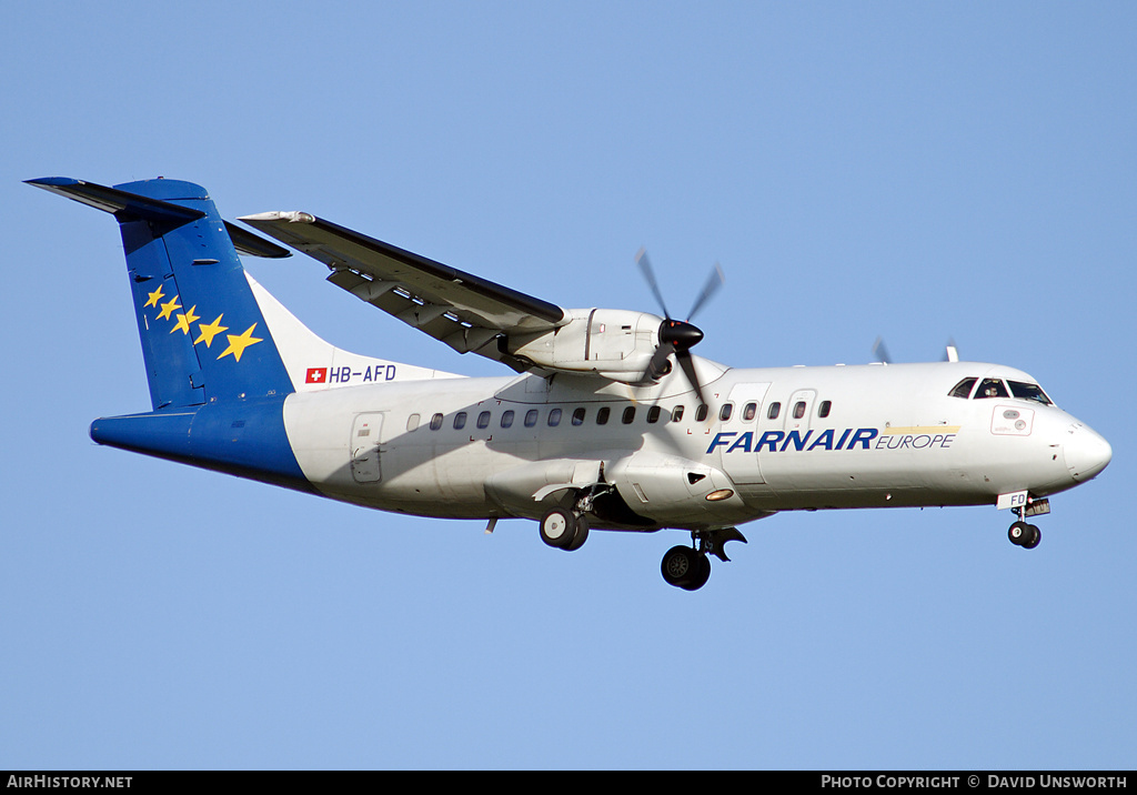 Aircraft Photo of HB-AFD | ATR ATR-42-320F | Farnair Europe | AirHistory.net #79626