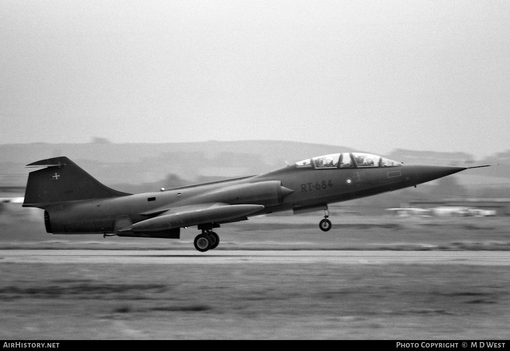 Aircraft Photo of RT-684 | Lockheed TF-104G Starfighter | Denmark - Air Force | AirHistory.net #79646