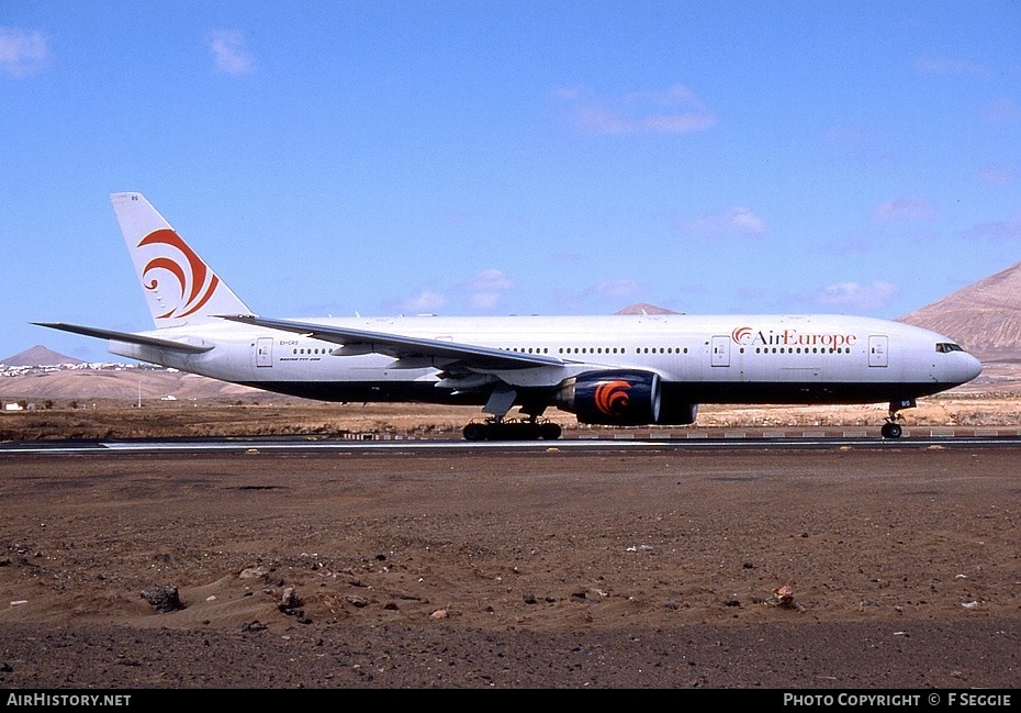 Aircraft Photo of EI-CRS | Boeing 777-2Q8/ER | Air Europe | AirHistory.net #79670