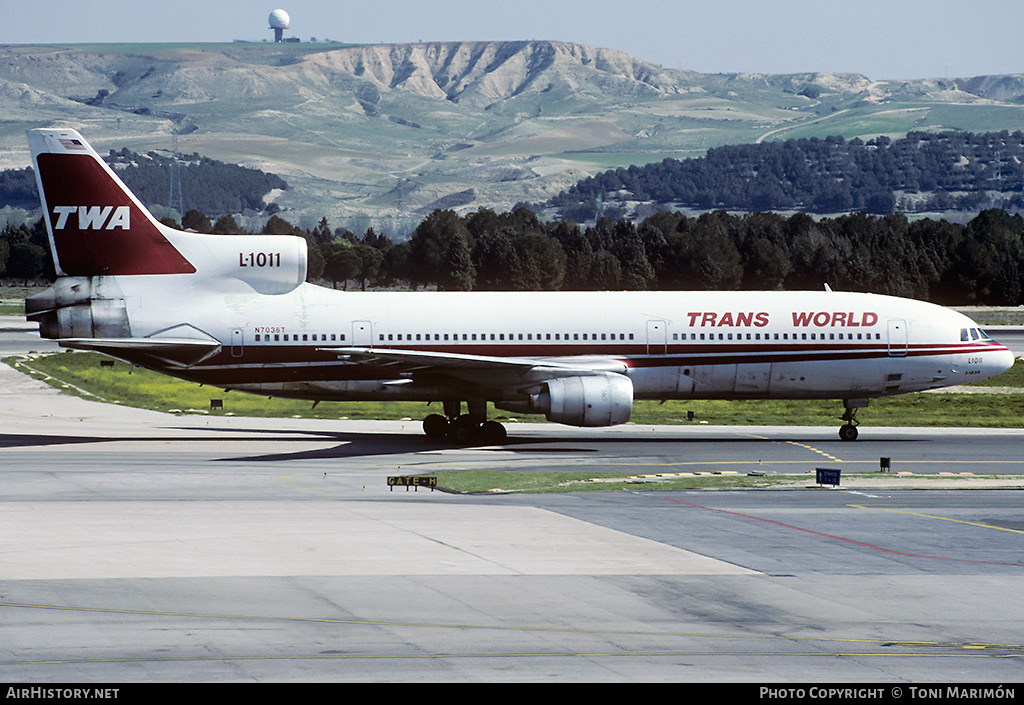 Aircraft Photo of N7036T | Lockheed L-1011-385-1-15 TriStar 100 | Trans World Airlines - TWA | AirHistory.net #79742