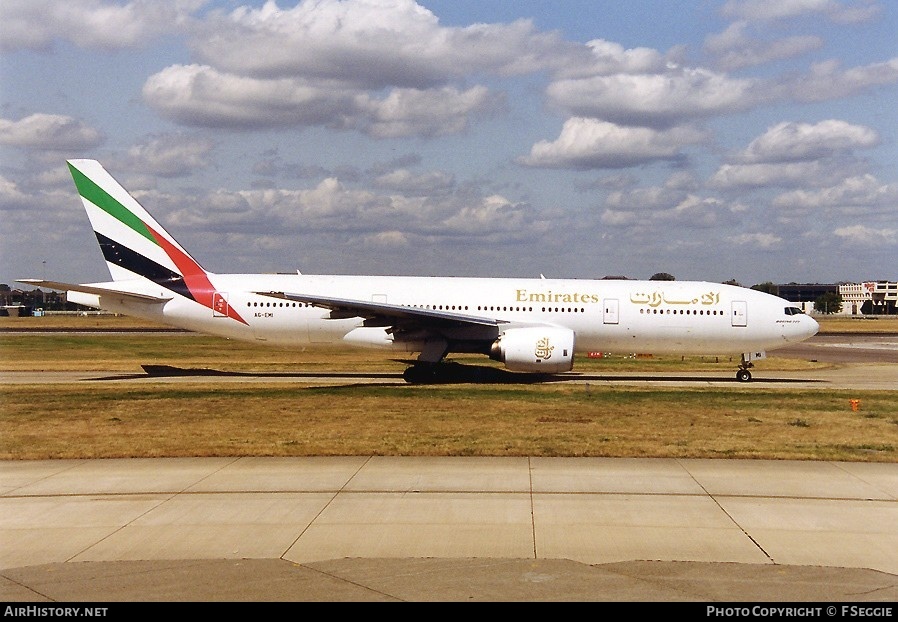 Aircraft Photo of A6-EMI | Boeing 777-21H/ER | Emirates | AirHistory.net #80010