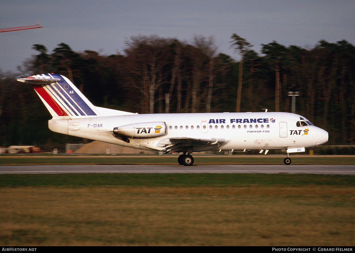 Aircraft Photo of F-GIAK | Fokker F28-1000 Fellowship | Air France | AirHistory.net #80055