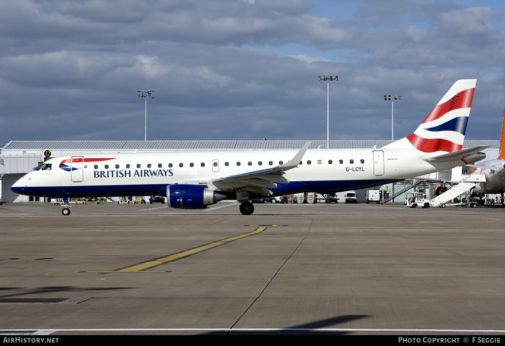 Aircraft Photo of G-LCYL | Embraer 190SR (ERJ-190-100SR) | British Airways | AirHistory.net #80101