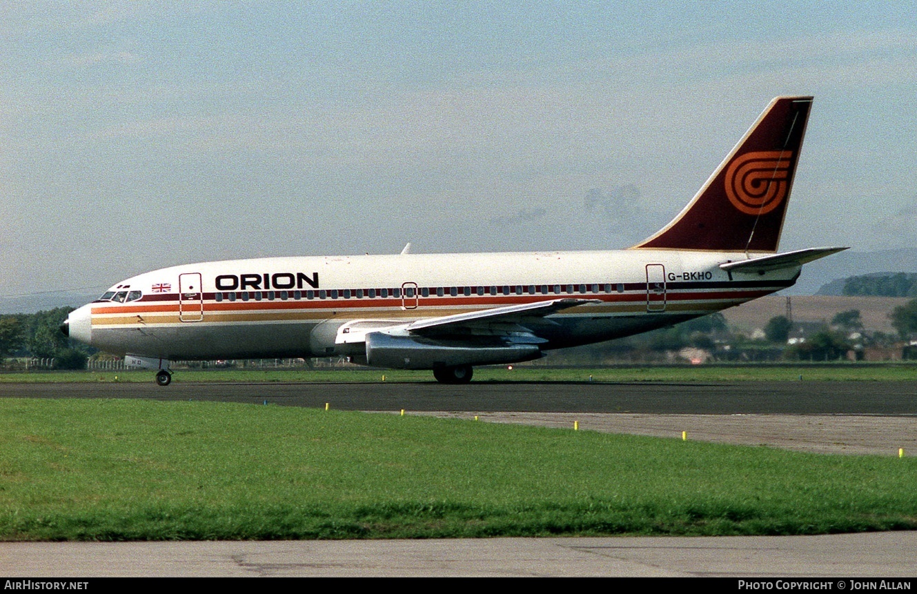 Aircraft Photo of G-BKHO | Boeing 737-2T5/Adv | Orion Airways | AirHistory.net #80326