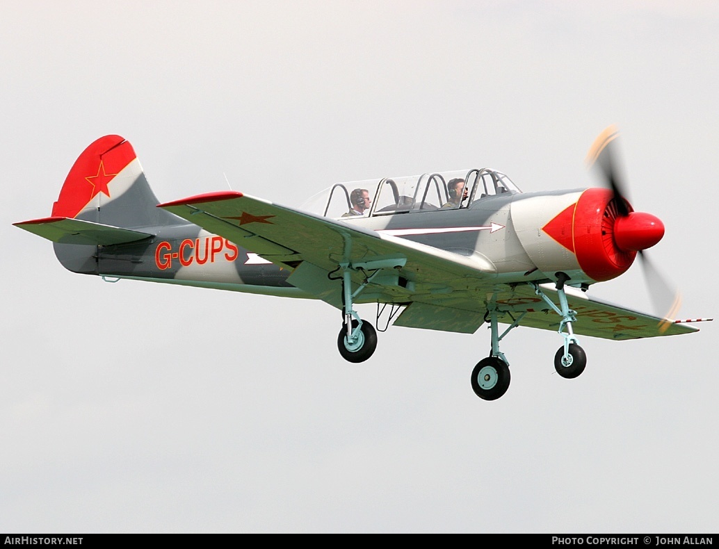 Aircraft Photo of G-CUPS | Yakovlev Yak-52 | Soviet Union - Air Force | AirHistory.net #80365