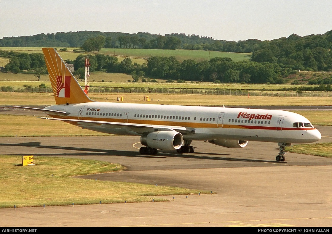 Aircraft Photo of EC-EMU | Boeing 757-23A | Hispania Líneas Aéreas | AirHistory.net #80421