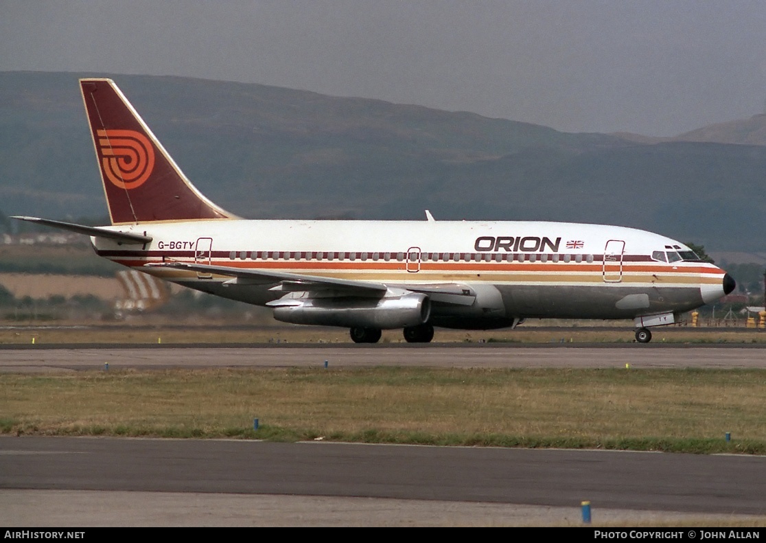 Aircraft Photo of G-BGTY | Boeing 737-2Q8/Adv | Orion Airways | AirHistory.net #80472