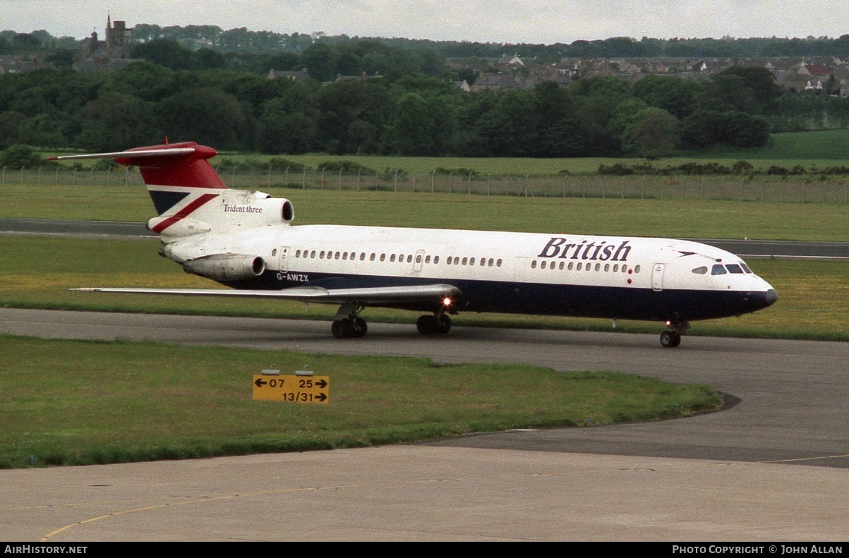 Aircraft Photo of G-AWZX | Hawker Siddeley HS-121 Trident 3B | British Airways | AirHistory.net #80610
