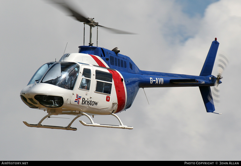 Aircraft Photo of G-AVII | Bell AB-206B JetRanger II | Bristow Helicopters | AirHistory.net #80641