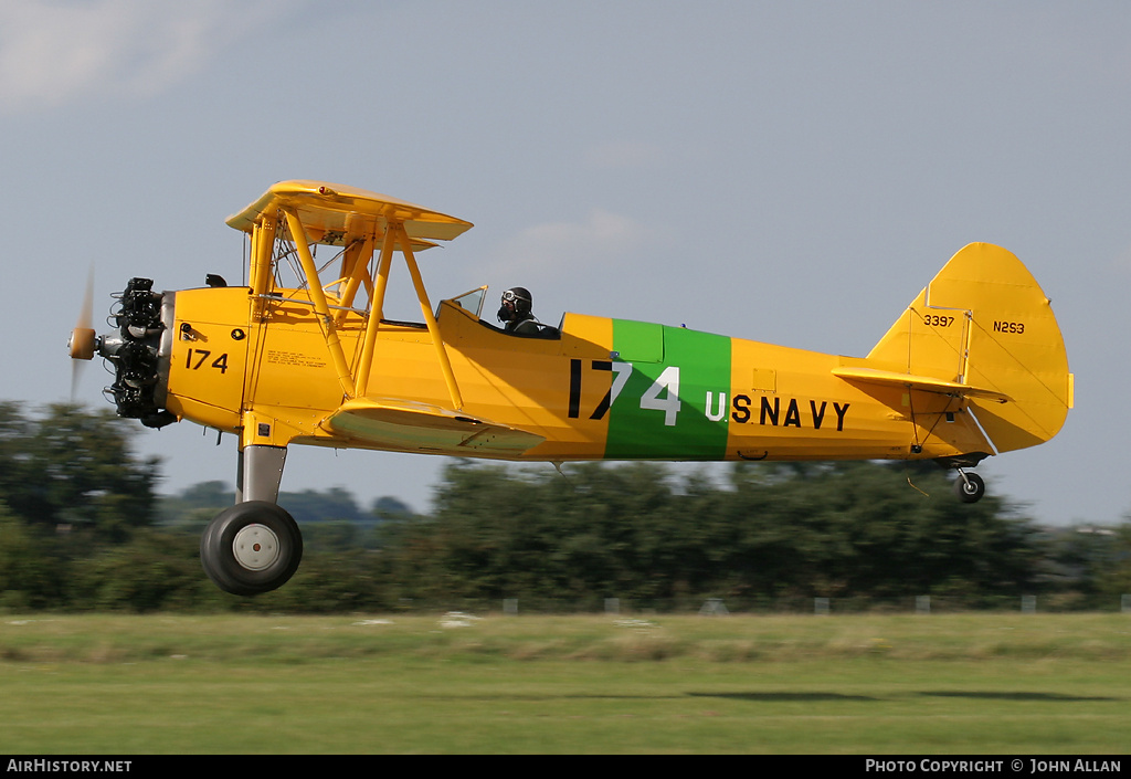 Aircraft Photo of G-OBEE / 3397 | Stearman N2S-3 Kaydet (B75N1) | USA - Navy | AirHistory.net #80687