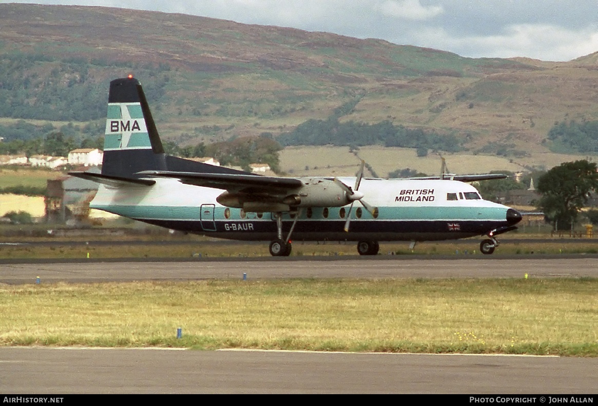 Aircraft Photo of G-BAUR | Fokker F27-200 Friendship | British Midland Airways - BMA | AirHistory.net #80726