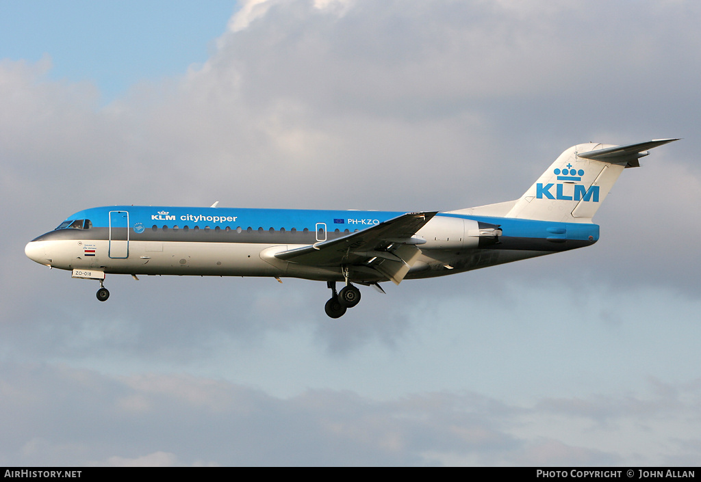 Aircraft Photo of PH-KZO | Fokker 70 (F28-0070) | KLM Cityhopper | AirHistory.net #80803