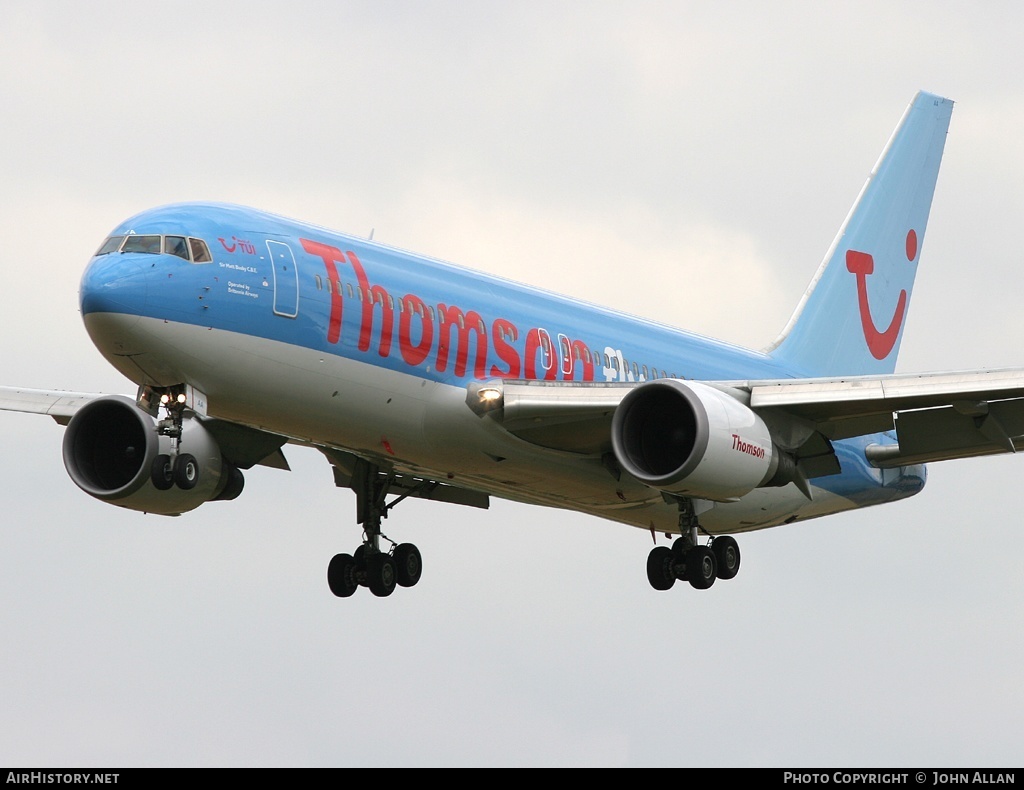 Aircraft Photo of G-BYAA | Boeing 767-204/ER | Thomsonfly | AirHistory.net #80873