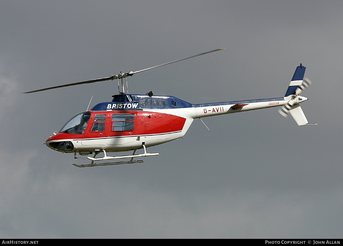 Aircraft Photo of G-AVII | Bell AB-206B JetRanger II | Bristow Helicopters | AirHistory.net #80931