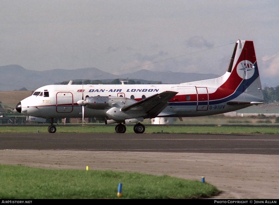 Aircraft Photo of G-BIUV | Hawker Siddeley HS-748 Srs2A/266(LFD) | Dan-Air London | AirHistory.net #80976