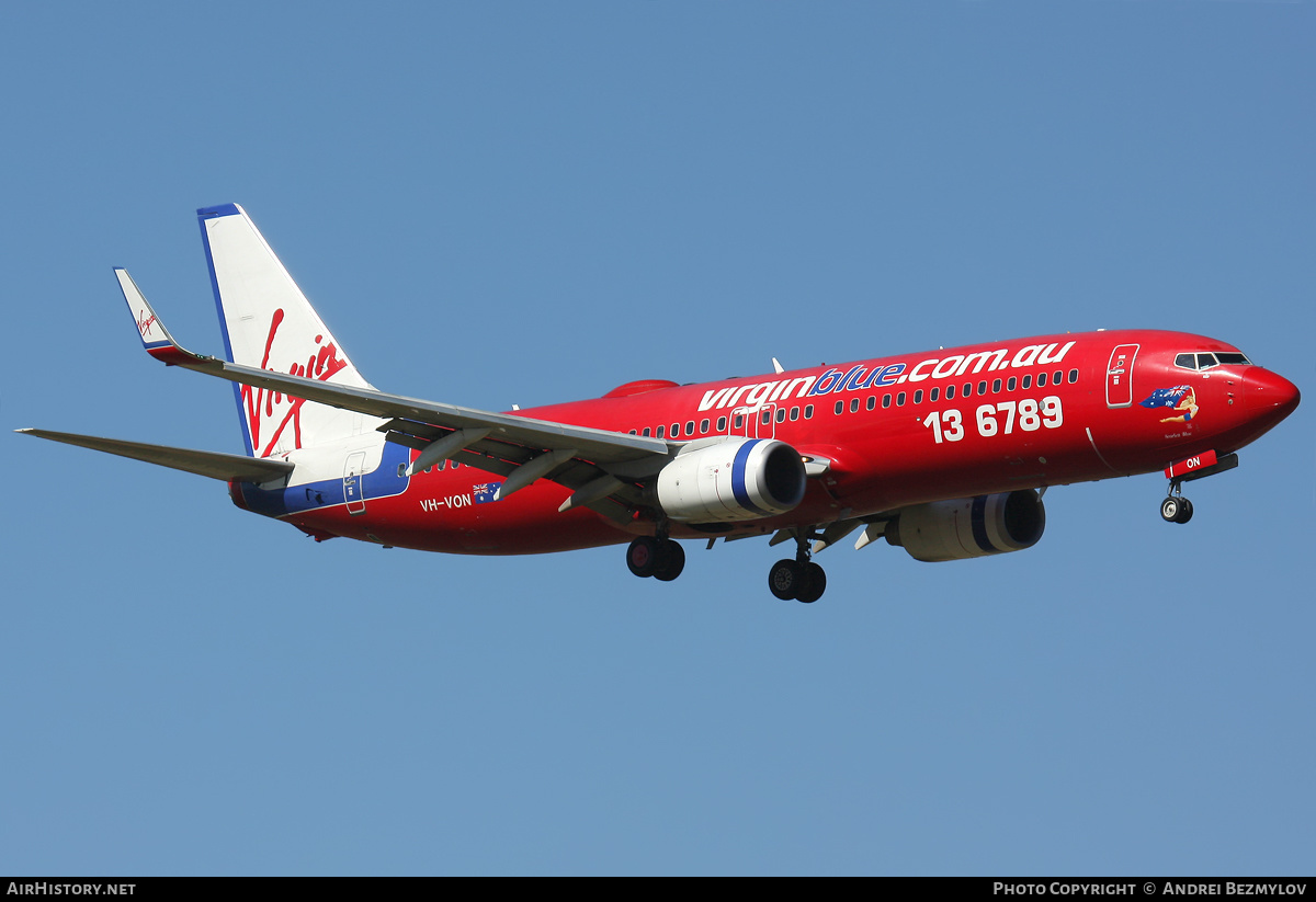 Aircraft Photo of VH-VON | Boeing 737-8FE | Virgin Blue Airlines | AirHistory.net #81096